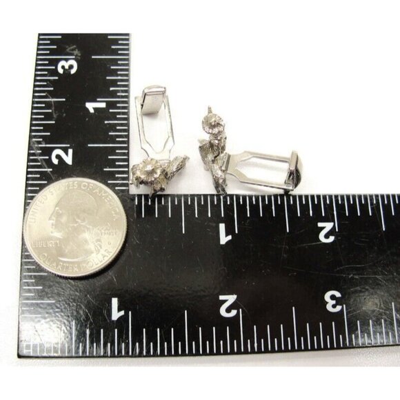 Vintage Sarah Coventry 3D Man & Dog Shepard Boy & Collie Silver Tone Cufflinks - Picture 4 of 11